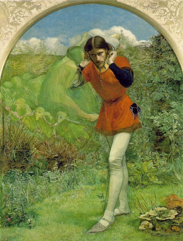 Джон Эверетт Милле. «Фердинанд, заворожённый Ариэлем» (Ferdinand Lured by Ariel), 1849–1850 Джон Эверетт Милле. «Фердинанд, заворожённый Ариэлем» (Ferdinand Lured by Ariel), 1849–1850